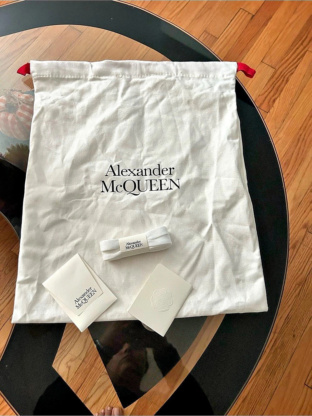 Alexander McQueen White Drawstring Pouch